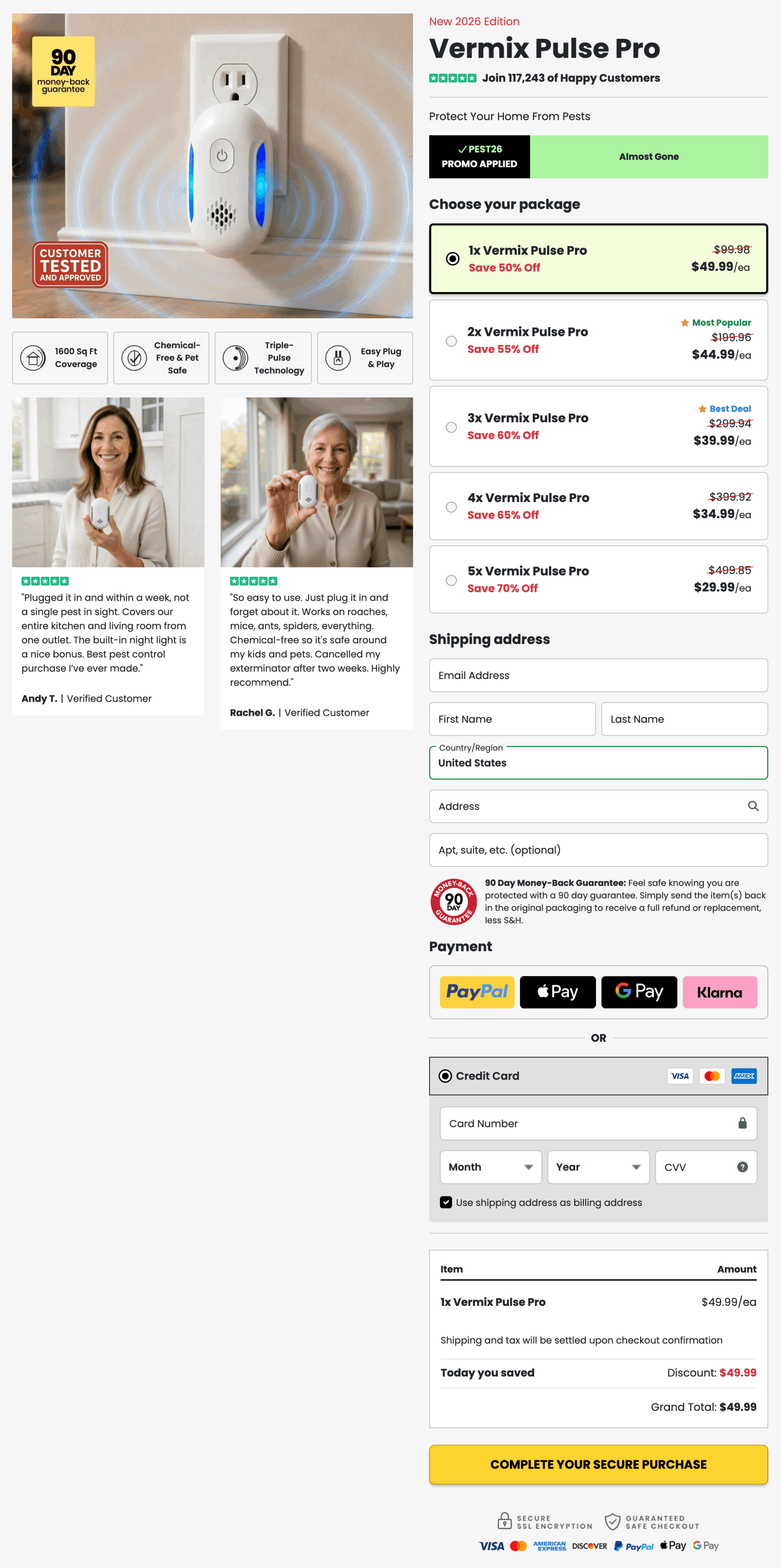 Vermix Pulse Pro 100% Secure Checkout page